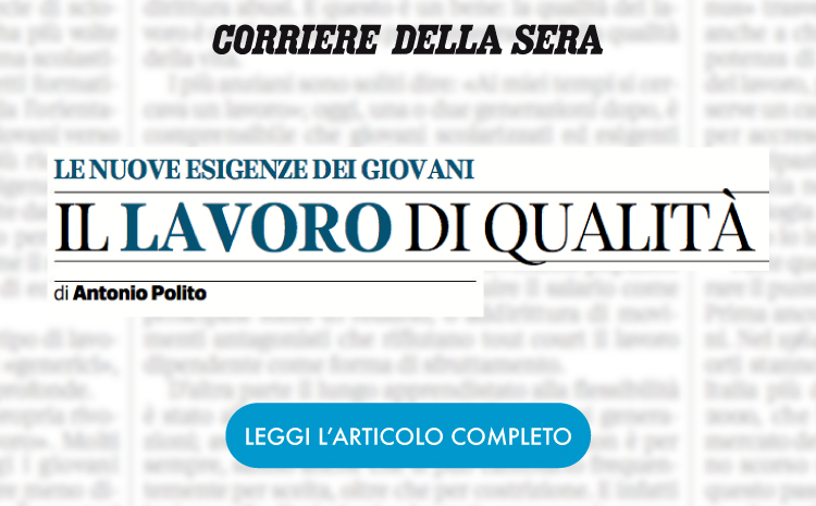 I giovani e il lavoro di qualità: FUTURA e la sostenibilità sociale in prima pagina sul Corriere della Sera di oggi!